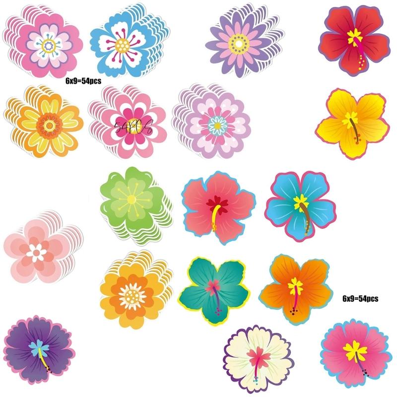 Spring Theme Colorful Flower Cutouts Classroom Bulletin Boards Decoration Set Vibrantly Designs Wall Decal Sticker
