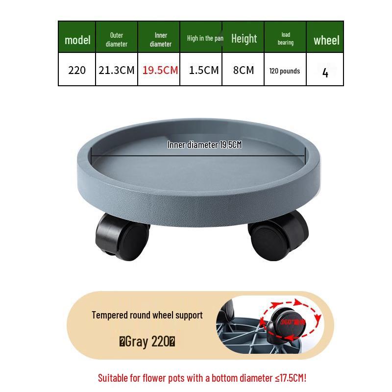 

Закаленный полимерный поднос для мобильного цветочного горшка с универсальными колесиками и водосборником.