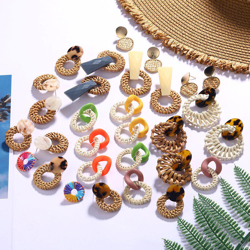 

2024 модные акриловые серьги в стиле бохо, женские соломенные серьги с геометрическим узором, модные вечерние ювелирные изделия, подарок