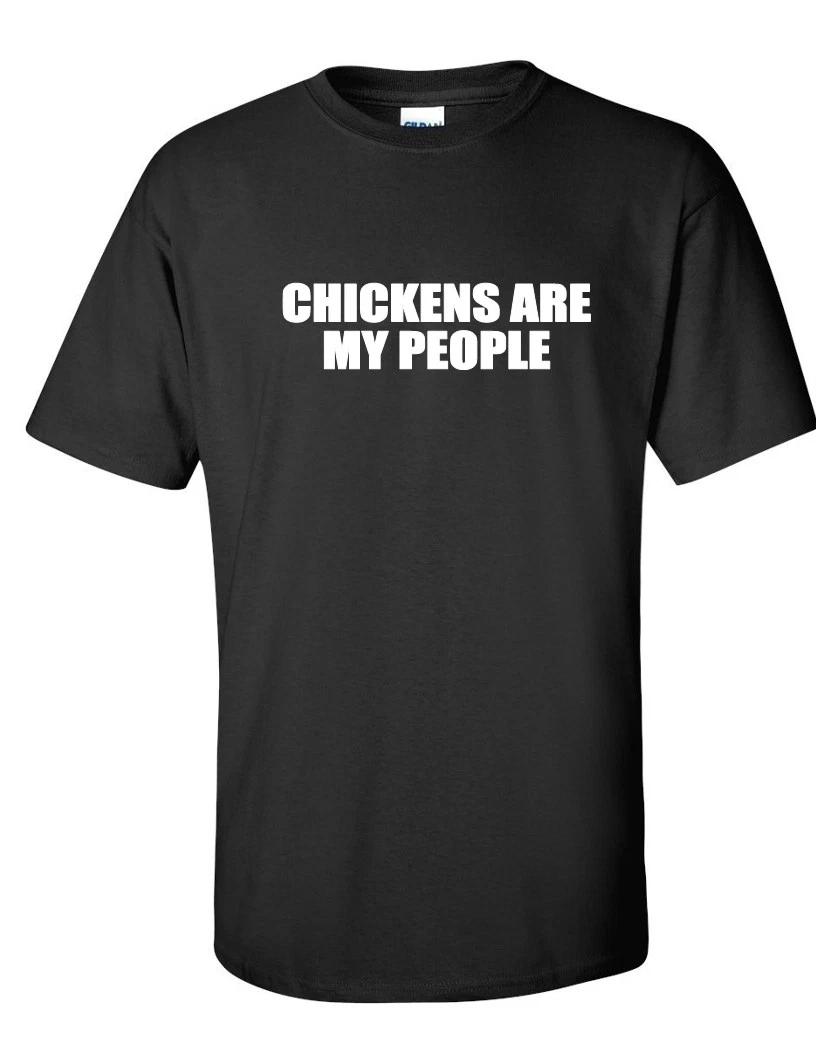 Chickens are my People Funny Farm Humor Black Cotton T-Shirt 3XL