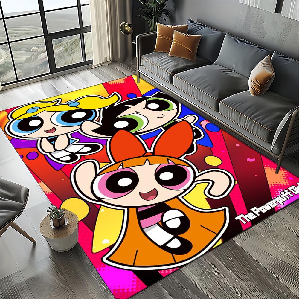 27 Style New Kawaii P-Powerpuff Girl Cartoon Carpet Rug for Living Room Bedroom Home Sofa Decoration,Kid Play Non-slip Floor Mat