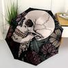 1pc Skull Flowers Fashionable Automatic Opening/Closing Folding Umbrella with 8 Bones, Windproof Portable, Daily Use326