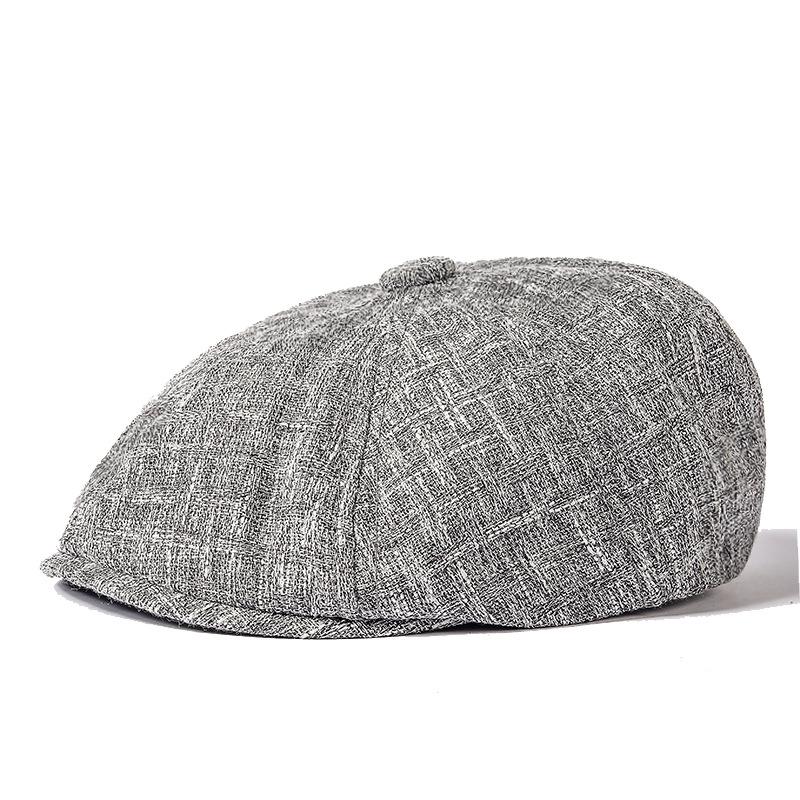 Весенне-осенняя восьмиугольная кепка, мужская кепка газетчика, кепка в британском стиле ретро, ​​кепка среднего возраста, кепка газетчика для шляп художников темно-серого