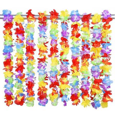 10pcs Hawaii Christmas Wreath Door Decoration Hawaiian Party Artificial Flower Garland Necklace Luau Torpil