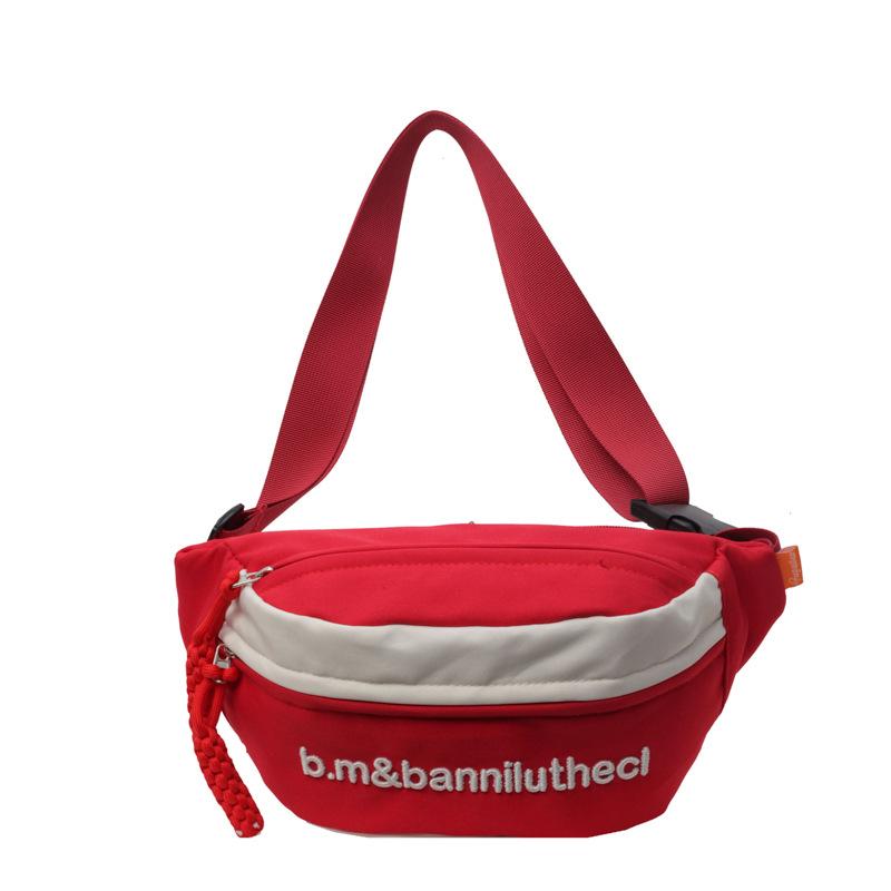 Chest Bag Men Women's Crossbody Bag Waist Bag Student Embroidered Satchel