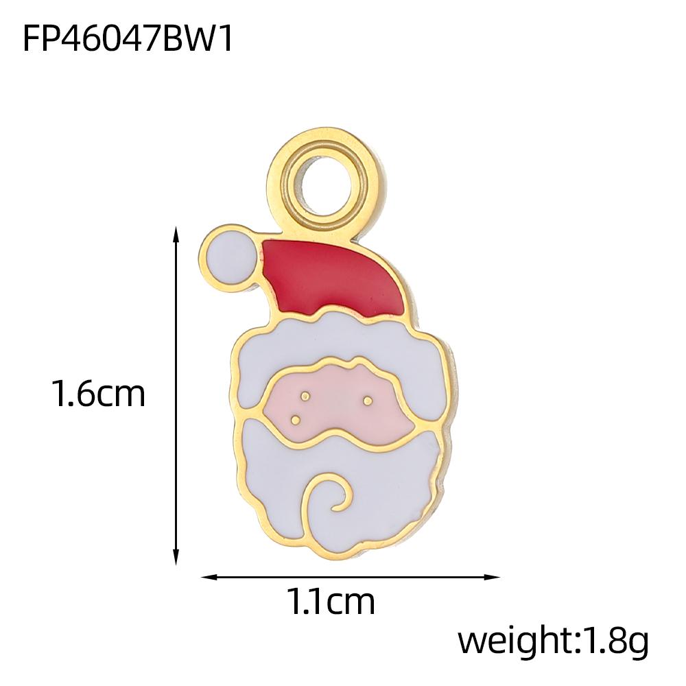 CARLIDANA Stainless Steel Santa Claus Oil Drop Enamel Christmas Tree Bell Gloves Winter Gift Box Present Man Charms Pendant