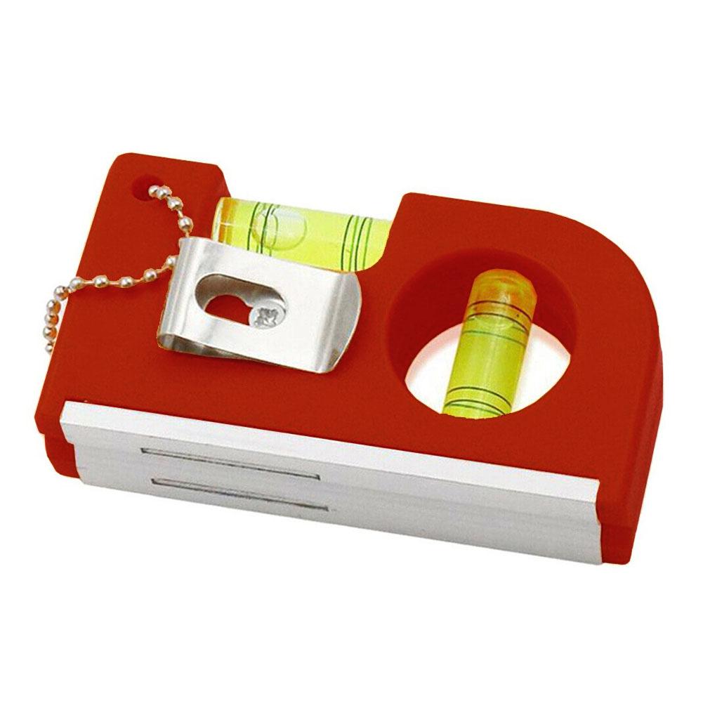 

2In1 Mini Pocket Level With Metal Chain Hook For Determining Horizontal Vertical Aluminum Alloy Portable Key Chain Leveler Tool