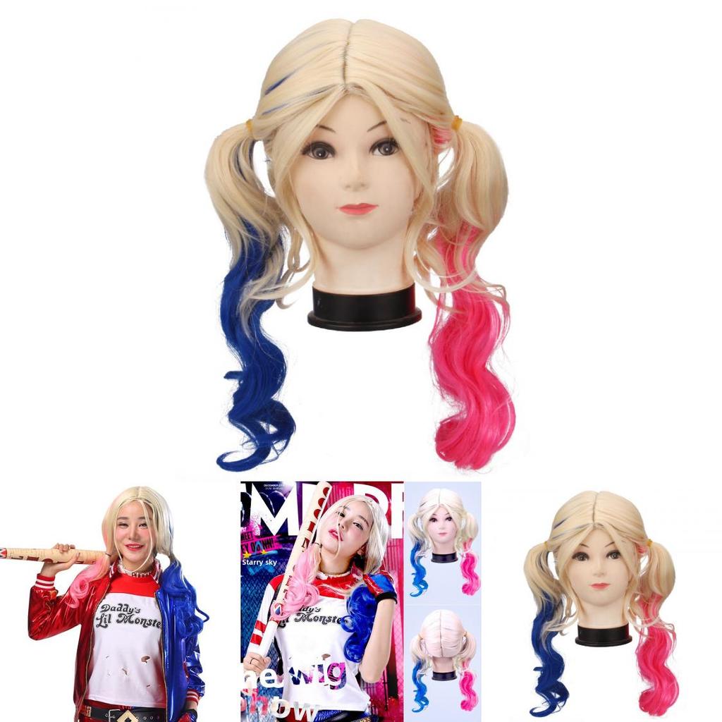 Suicide Squad Harley Quinn Cosplay Wig With Synthetic Fiber For Halloween Costume Parties