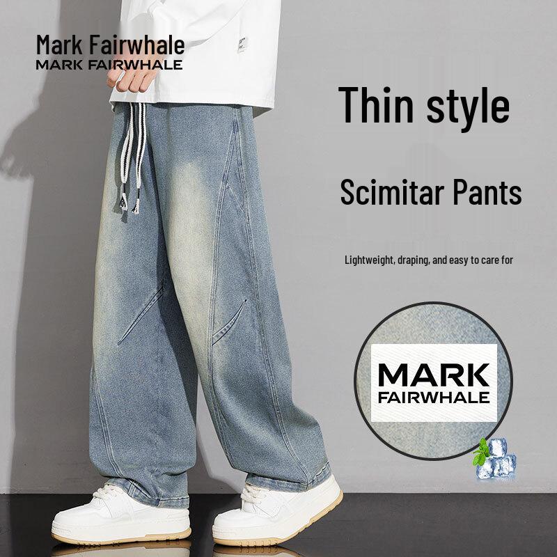 Mark Fairwhale Men's Summer High Street Curved Blade Denim Jeans