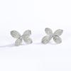 Luxurious and Atmospheric Micro Inlaid Earrings with Bow, Flower Temperament, Niche Design, High-end Earrings