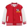 Tom and Jerry Thickened Boys' Baseball Jackets - Velvet Lined, Spring/Autumn Casual Wear