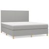 3142185 vidaXL Lit à sommier tapissier avec matelas Gris clair 160x200cm Tissu
