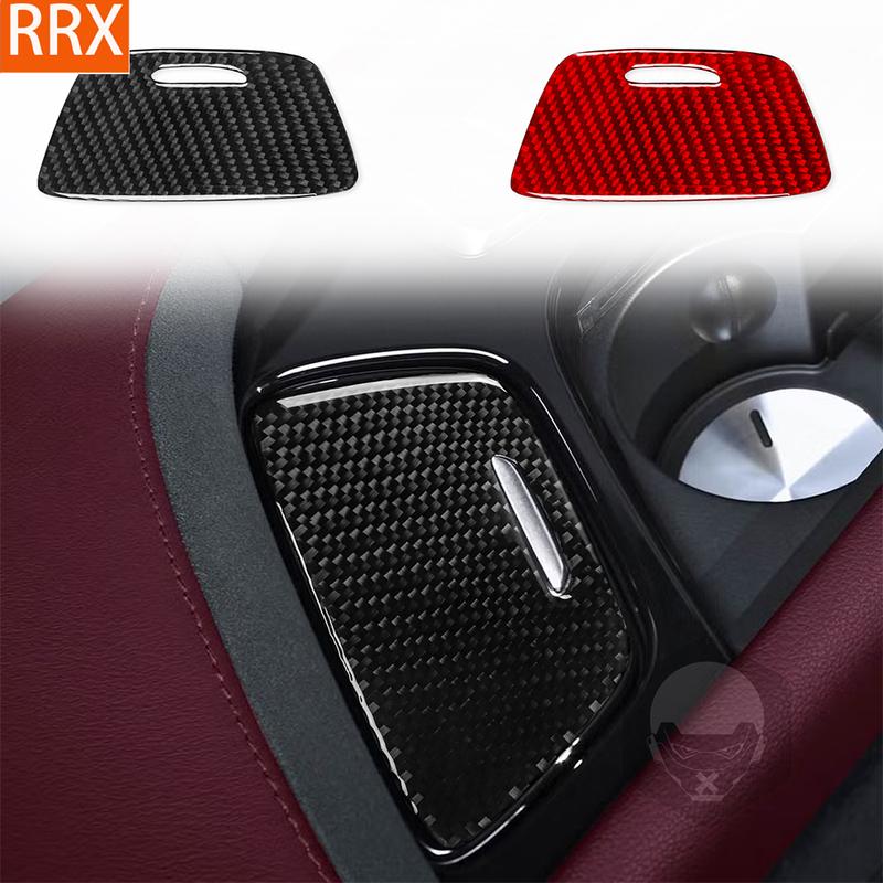 For Cadillac CTS 2014- Real Carbon Fiber Stickers Central gear shift storage box panel Car Accessories Interior decorative