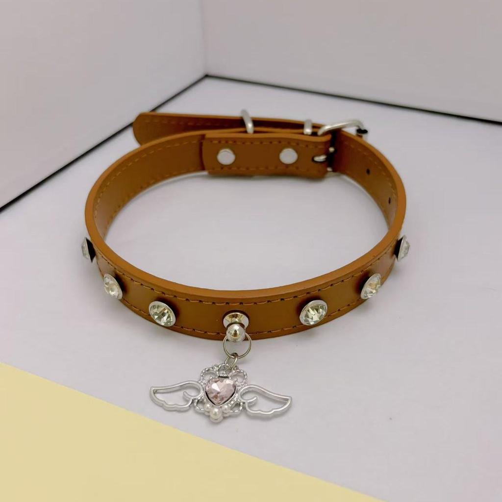 Strapazierfähiges Leder Anti-Biss Halsband für Katzen und Hunde - Kleintier Halsband