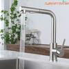 Black Pull Out Kitchen Sink Faucet Deck Mounted Stream Sprayer Kitchen Mixer Tap Bathroom Kitchen Hot Cold Tap