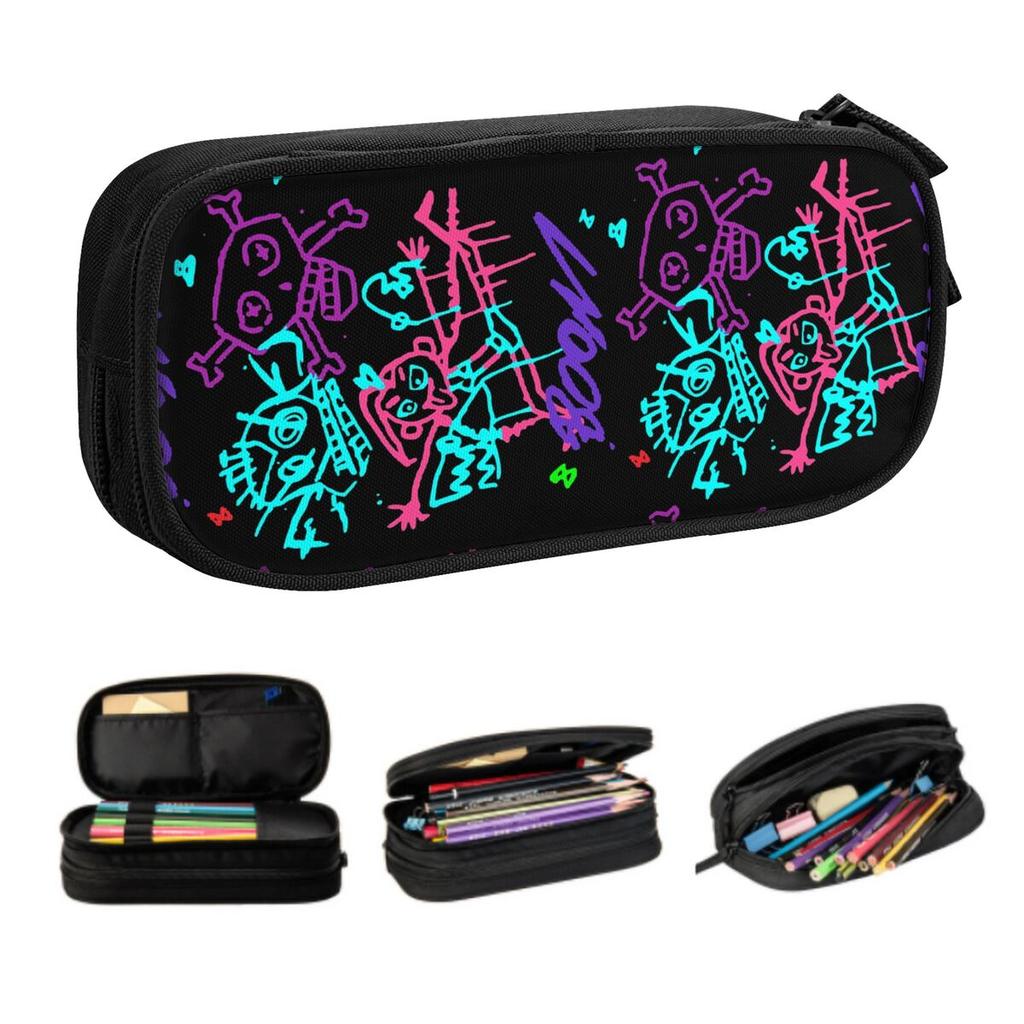 Custom Jinx Monkey Graffiti Korean Pencil CasesLarge Storage League Battle Game Legends Arcane Pencil Bag Students Stationery