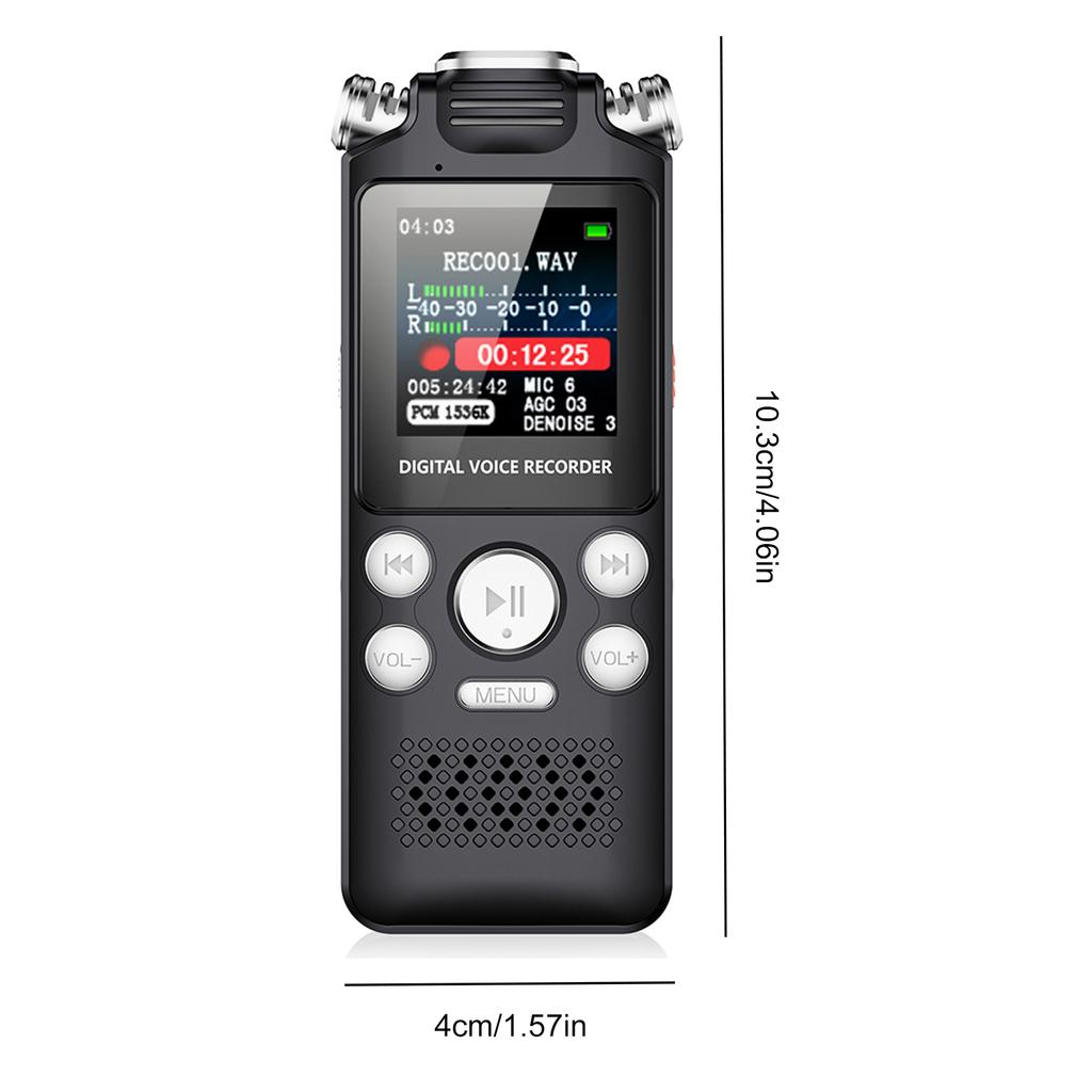 8GB 16GB 32G Voice Activated Digital Recorder 800mAh Battery Voice Activated Recorder Noise Cancelling Recording MP3 Player