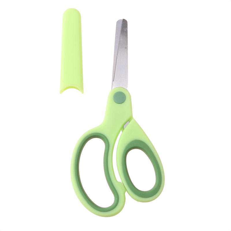 Student Sleeve Style Left-handed Scissors Children Stainless Steel Small Scissors Household Stainless Steel Office Scissors зелёный