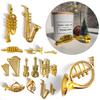 5-20PCS Random Mixed Style Plastic Mini Gold Musical Instrument Miniatures Ornament Festival Party Christmas DIY Decorations ZYF