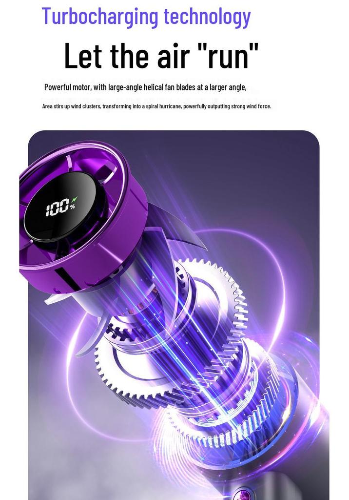2026 Portable Handheld Fan S1 - 100-Speed USB Fan with Digital Display for Office & Outdoor Use