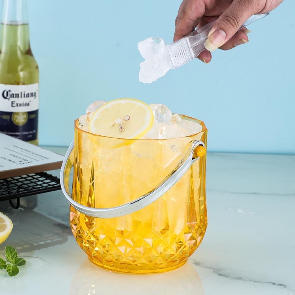 With Handle Wine Chilling Bucket Acrylic Beverage Chilling Tub Champagne Ice Bucket Party