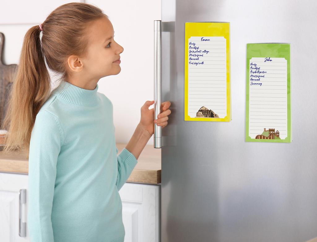Inkdotpot Zestaw 3 magnetycznych notesów do lodówki z listą rzeczy do zrobienia - Magnetyczne karteczki memo na lodówkę-  (50 arkuszy
