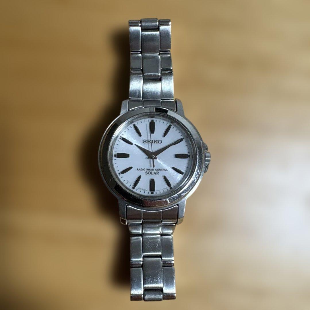 SEIKO solar radio clock wristwatch 3851-0AN0 LUKIA