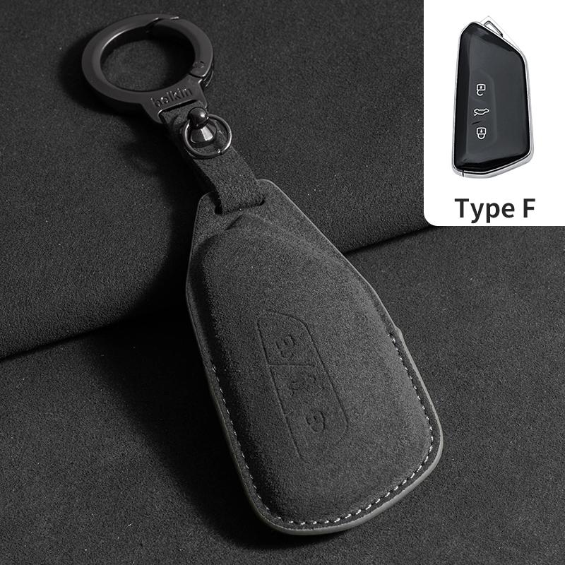 Suede Leather Car Key For Volkswagen VW DASAUTO PASSAT TAYRON Sagitar Tiguan Teramont CC Golf Bora Tavendor ID.3 TALAGON Magotan