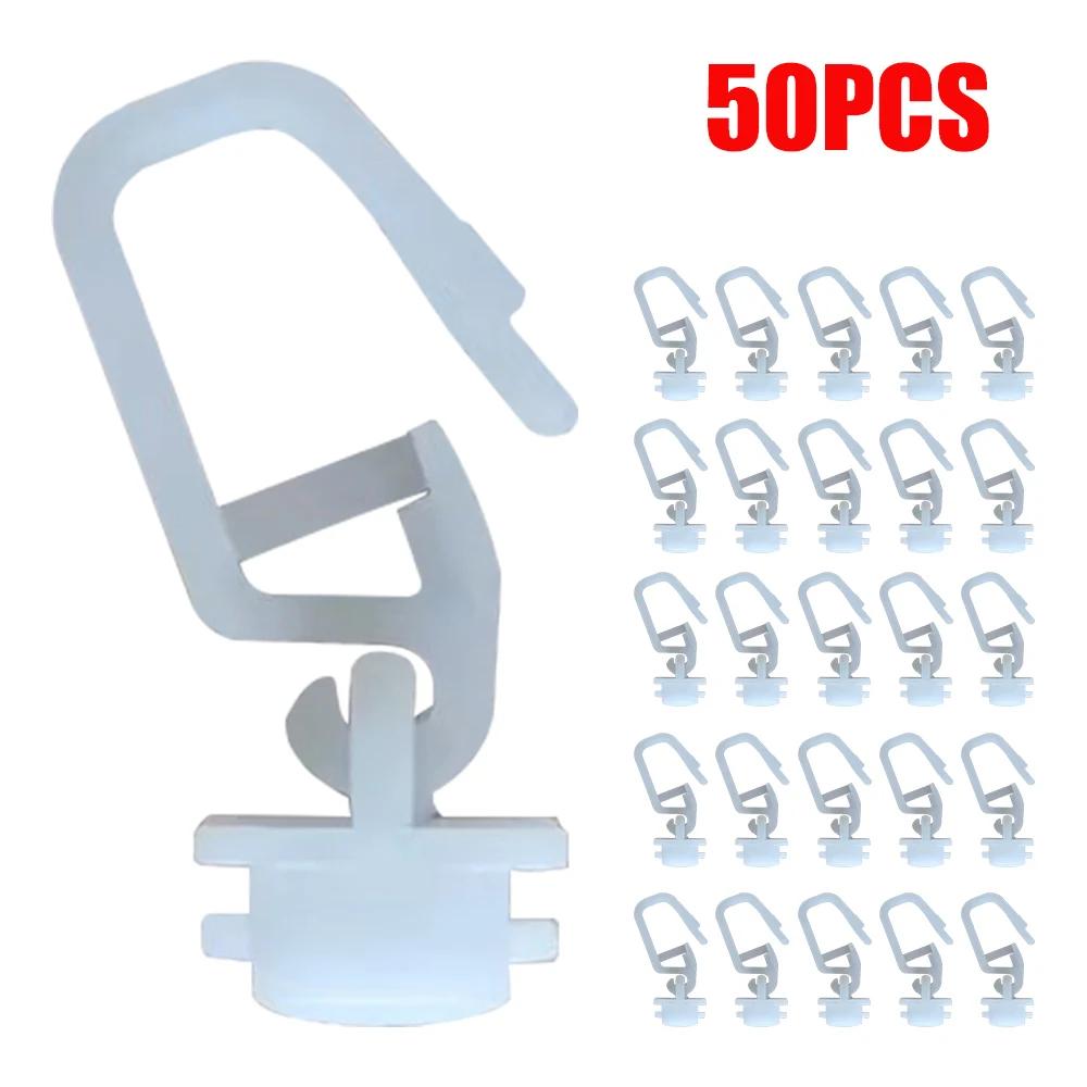 50PC Curtain Hanging Hooks Ring Window Curtain Hanger Hooks Plastic Curtain Hook For Car Home Office Curtain Car Accessories