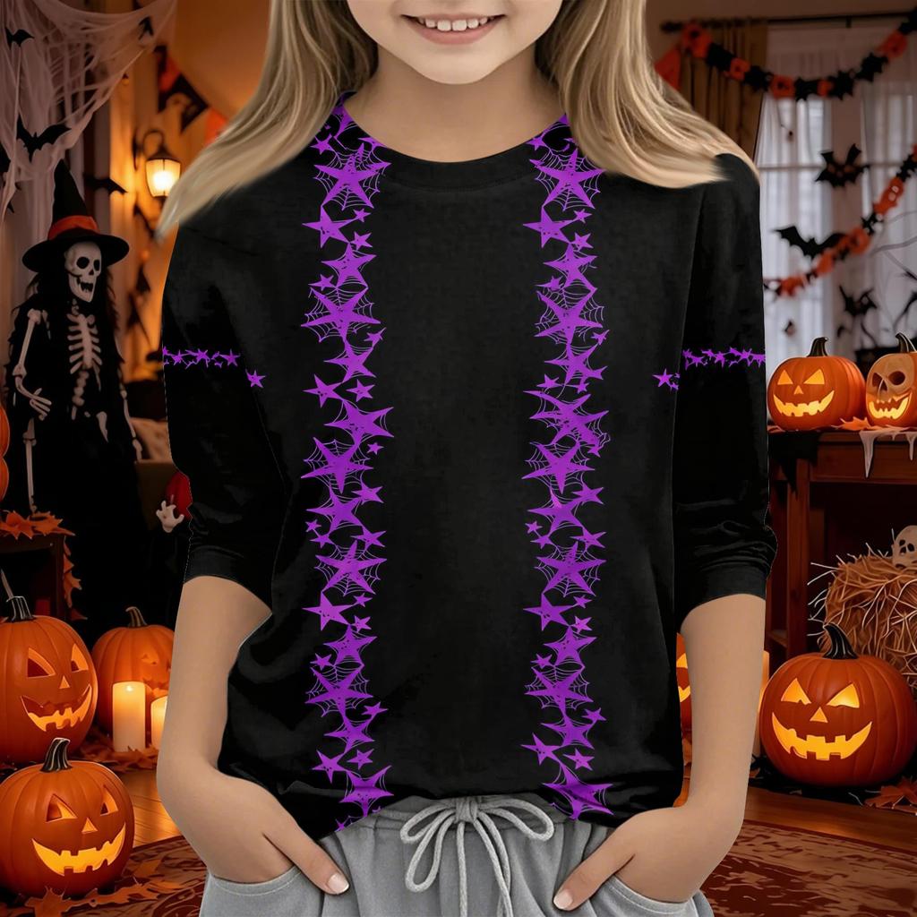 Kids Halloween 3/4 Sleeve T-Shirt for Boys and Girls
