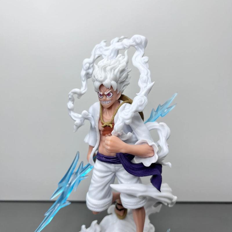 New Personality One Piece White Hair Nika Boy Simple Cartoon Anime Peripheral Statue Model Collectible Figure Ornament Toy Gift