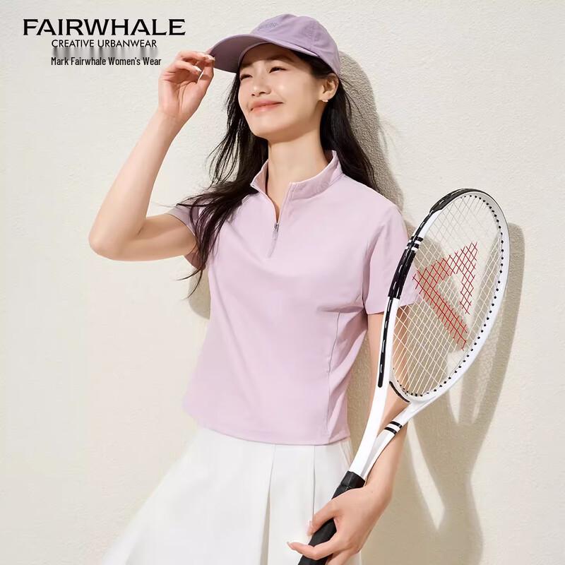 Mark Fairwhale Women s Outdoor Sport Stand Collar Half-Zip Quick-Dry T-Shirt S