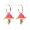 European and American Creative Dream Cute Mori Small Mushroom Oil Drop Earrings Colored Oil Drop Mushroom Earrings