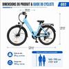 GEBIKE G03 - Elektrische Fiets 26" - Motor 250W - Batterij 36V 13Ah - 90Km Max - Shimano 7 versnellingen - 25Km/u - Blauw