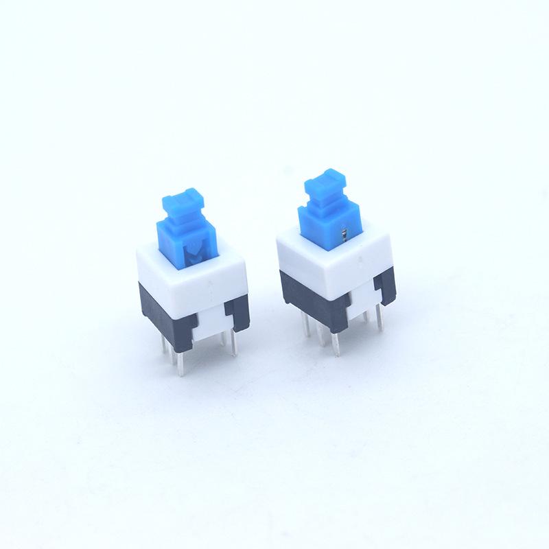 Temperature-Resistant 7x7 High-Head Self-Locking Push Button Switch, Double-Row Flat-Head Non-Locking, Six-Pin Button Switch