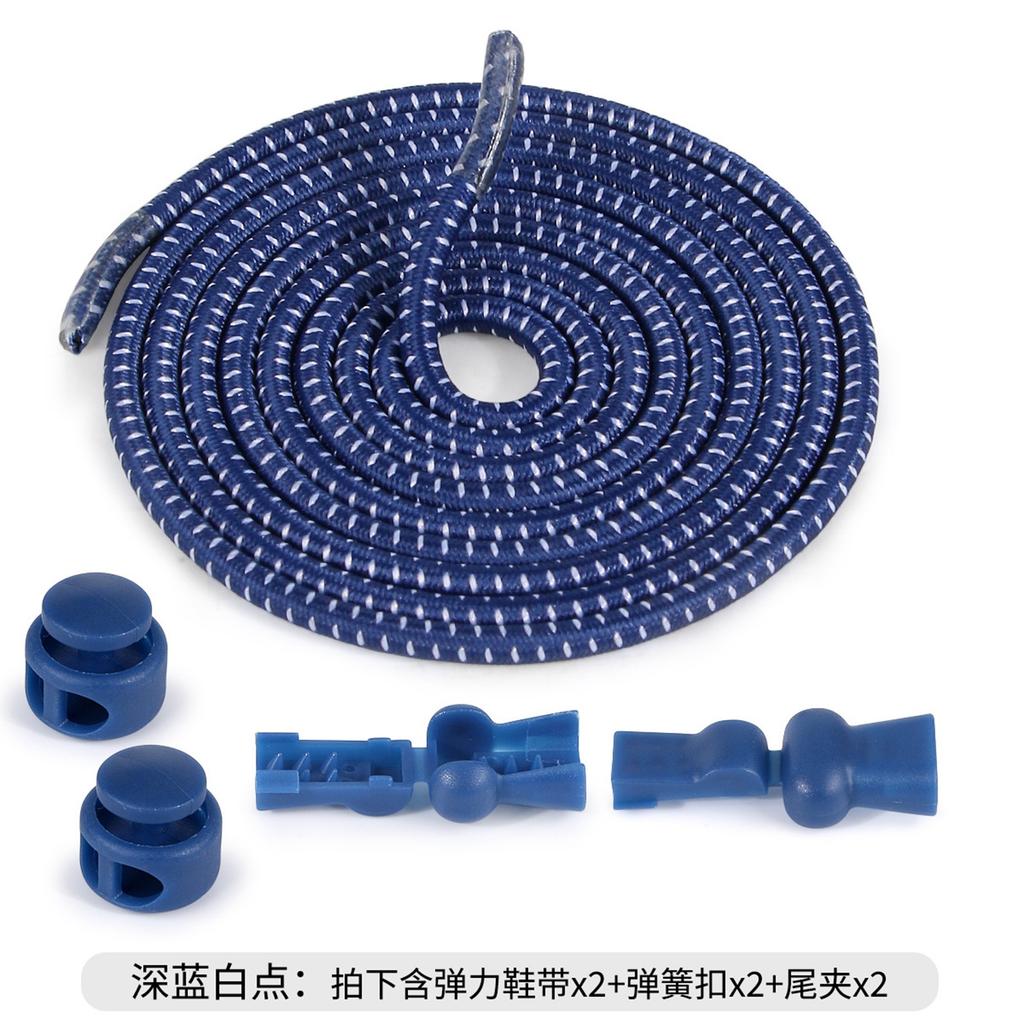 Adult Colored Elastic Band Round Spring Buckle With Elastic Free-tie Lazy Shoelaces