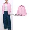 Spring New Women Clothes Western Style Stripe Oxford Long Sleeve Lapel Simple Loose Shirts 8741049