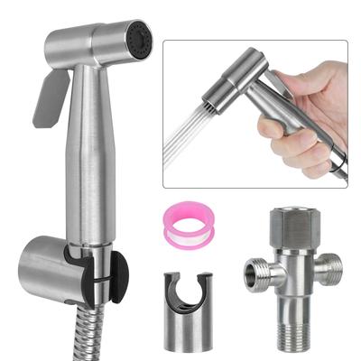 Hand Bidet Faucet Stainless Steel Bidet Sprayer Set For Toilet Self Cleaning Handheld Shower Head For Bathroom Hand Sprayer