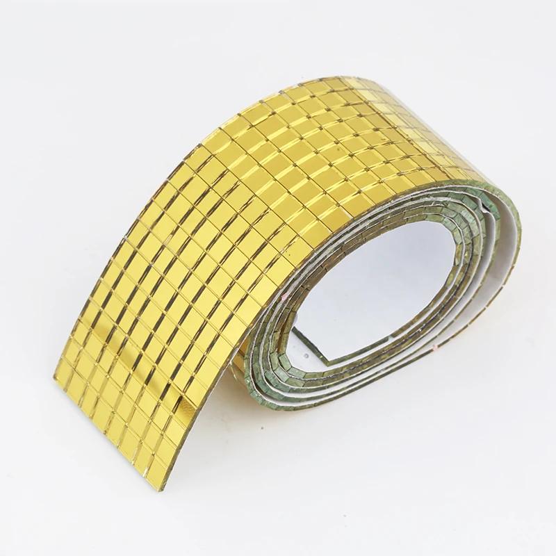 New Grid Self-Adhesive Square Mosaic Tiles Sliver Mirrors Mosaic Sheets For DIY Handmade Crafts Disco Ball Wall Sticker
