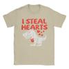 I Steal Hearts Trex Dino Cute T Shirts Unisexs  Pure Cotton Funny TShirts Crewneck  Tees Short Sleeve Clothes Summer