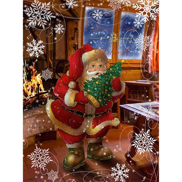 5D Diamond Painting Cartoon Santa Claus Diy Diamond Embroidery Christmas Landscape Cross Stitch Rhinestone Mosaic Christmas Gift