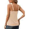 CHARMLEAKS Tank Top for Women with Built-in Padded Bra Adjustable Wide Strap Camisole Cotton Cami Shirts