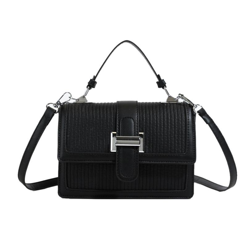 Fashion contrasting color commuter portable small square bag new simple shoulder bag capacity temperament versatile messenger bag