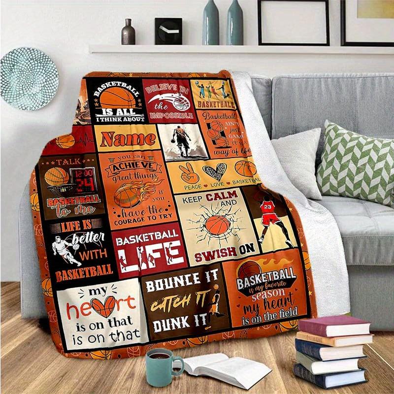 Basketball Enthusiast Customize Your Name Blanket Warm Comfortable And Soft Blankets Are Suitable For Home Lunch Break Blanket Office Sofa Sofa Gift