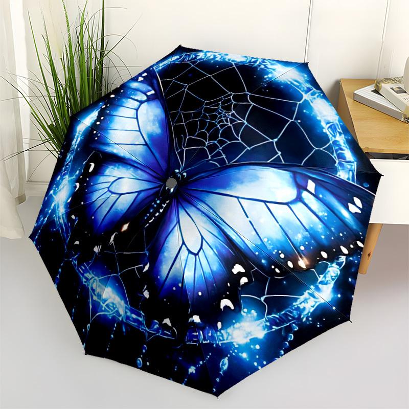 1pc Butterfly Web Automatic Open/Close Umbrella with Folding feature Compact Travel Umbrella, Lightweight design, for Commuting141