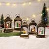 Christmas Decoration LED Plastic Glowing Santa Claus Interior Scene Water-Filled Flat Wind Lantern Tabletop Ornament Snowman