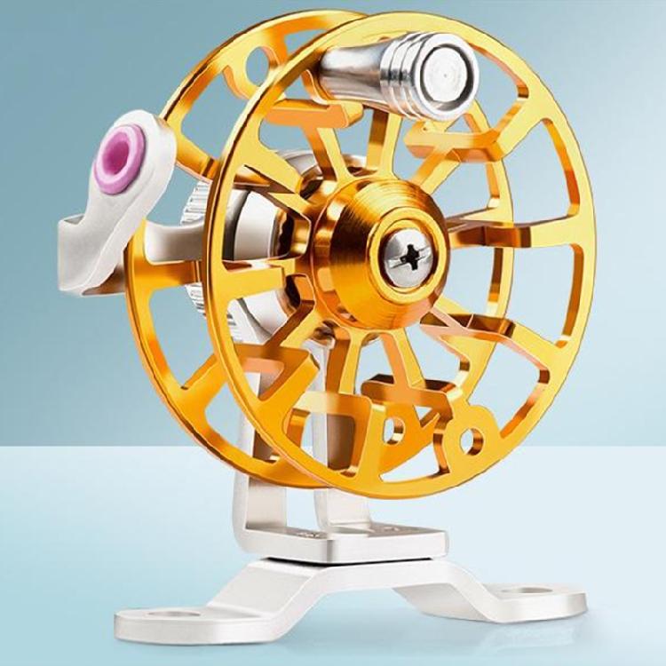 Fly Reel Right Handed Mini Lightweight Fishing Reel 53mm/50g Aluminum Alloy Ice Fishing Wheel Reel Spools Tackle Reel