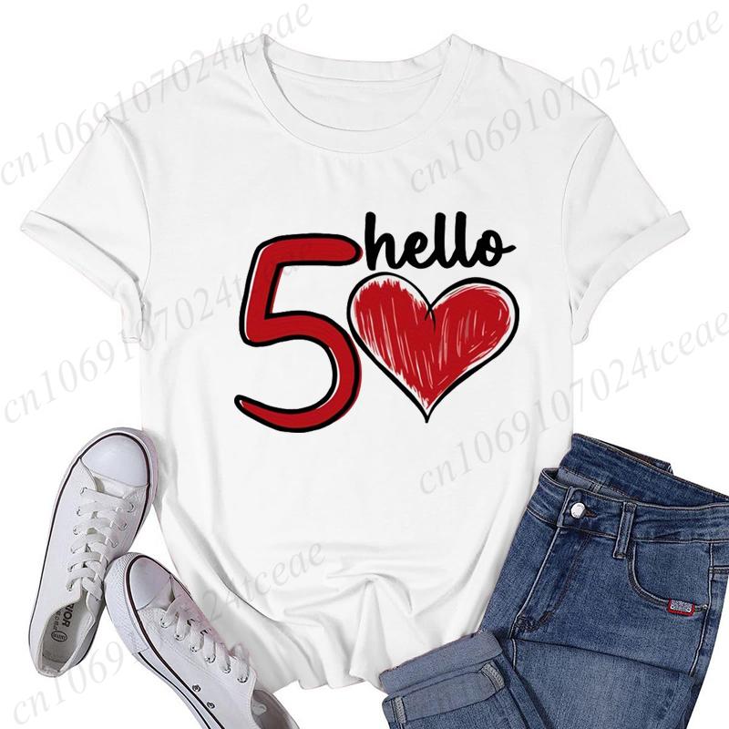 Hello Birthday TShirt for Women Clothing th Print TShirts Clothes Short Sleeve Tees Birthday Girls Party Tshirt Tops