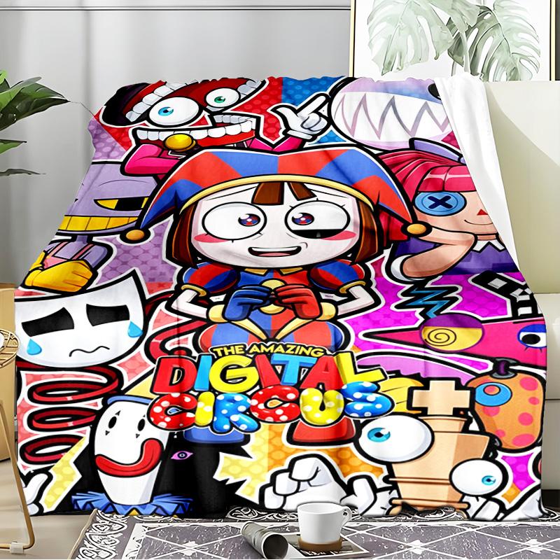 Digital Circus Adventure Blanket Flannel Throw for Sofa, Indoor, Camping, Living Room, Office, Chair, And Bed Soft Birthday Gift