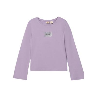 Levis Casual Comfortable Simple Knit Crew Neck Long Sleeve T-Shirt Women Tops 0052A-0002